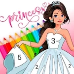 Livro de colorir de princesa animado por números