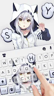 Download and play Cute Cat Girl Keyboard Background on PC with MuMu Player