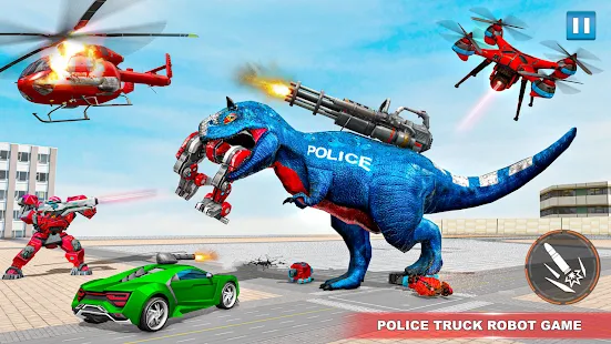 JOGO DE CARROS ROBÔ DINOSSAURO  DINO TRUCK TRANSFORMATION 