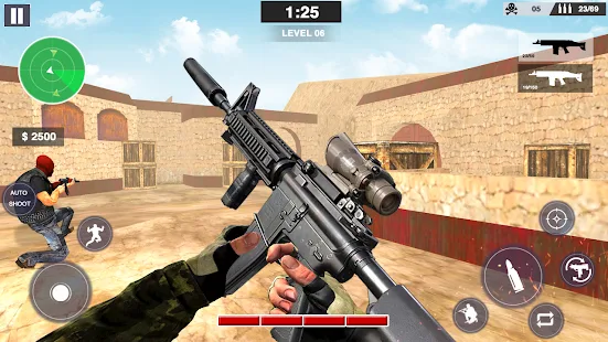 Baixar e jogar Moderno Fps Pistola Atirador Greve: Filmagem Jogos