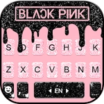 Glitter Black Pink Keyboard Background