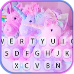 Pink Unicorn Toy Keyboard Background