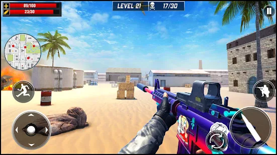 Baixar e jogar Moderno Fps Pistola Atirador Greve: Filmagem Jogos