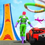 Superhero Car Stunts Games: Mega Ramp 2022