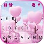 Pink Heart Tree Keyboard Background