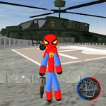 Flying Stickman Super Rope Hero Gangstar mafia