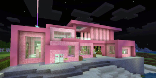 Baixe Casa rosa para minecraft no PC