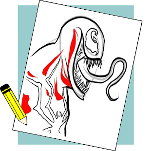 how to draw venom step by step