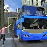 真正的城市巴士停車和駕駛