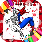 Spider super coloring hero man