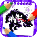 Venom super coloring hero man