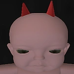 粉色黑暗房子裡的邪惡嬰兒
