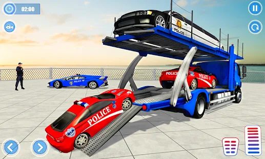 US Police Car Transport Truck: Police Vehicle Transporter Games