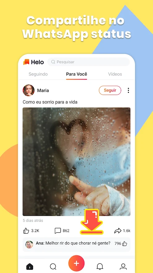 Baixe Helo - Memes, vídeos engraçados e Whatsapp Status no PC com MEmu