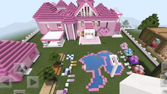 casa no minecraft rosa