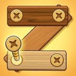 Screw Puzzle: Wood Nut & Bolt